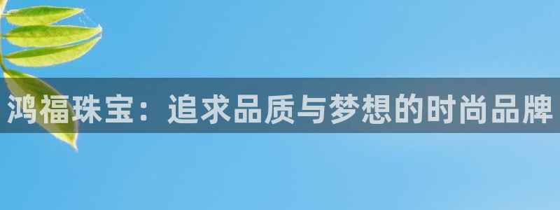 新航线娱乐：鸿福珠宝：追求品质与梦想的时尚品牌